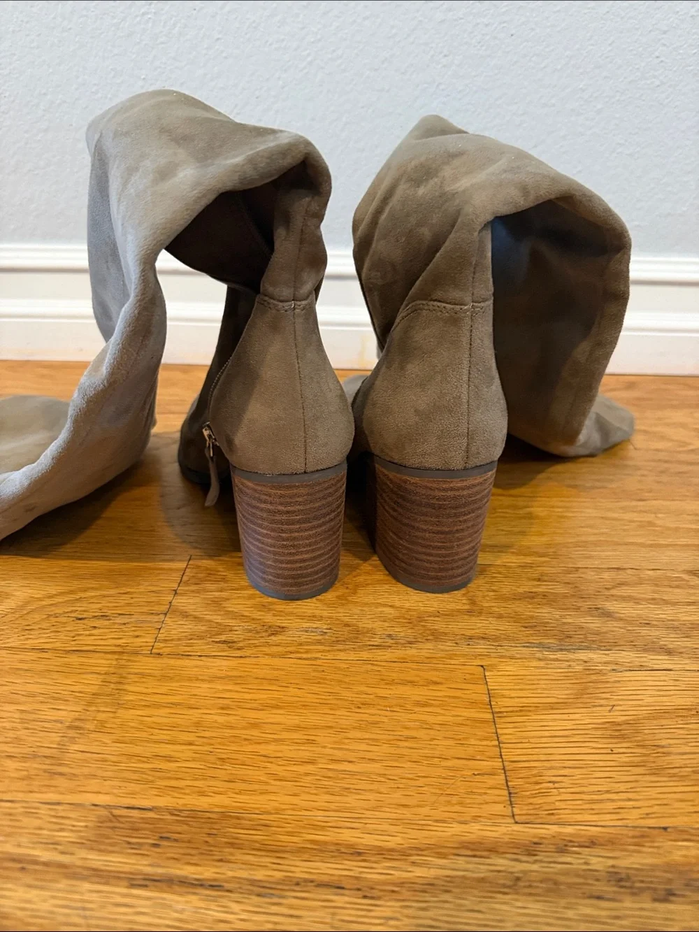 Nordstrom Taupe Suede Over-the-Knee Block Heel Boots